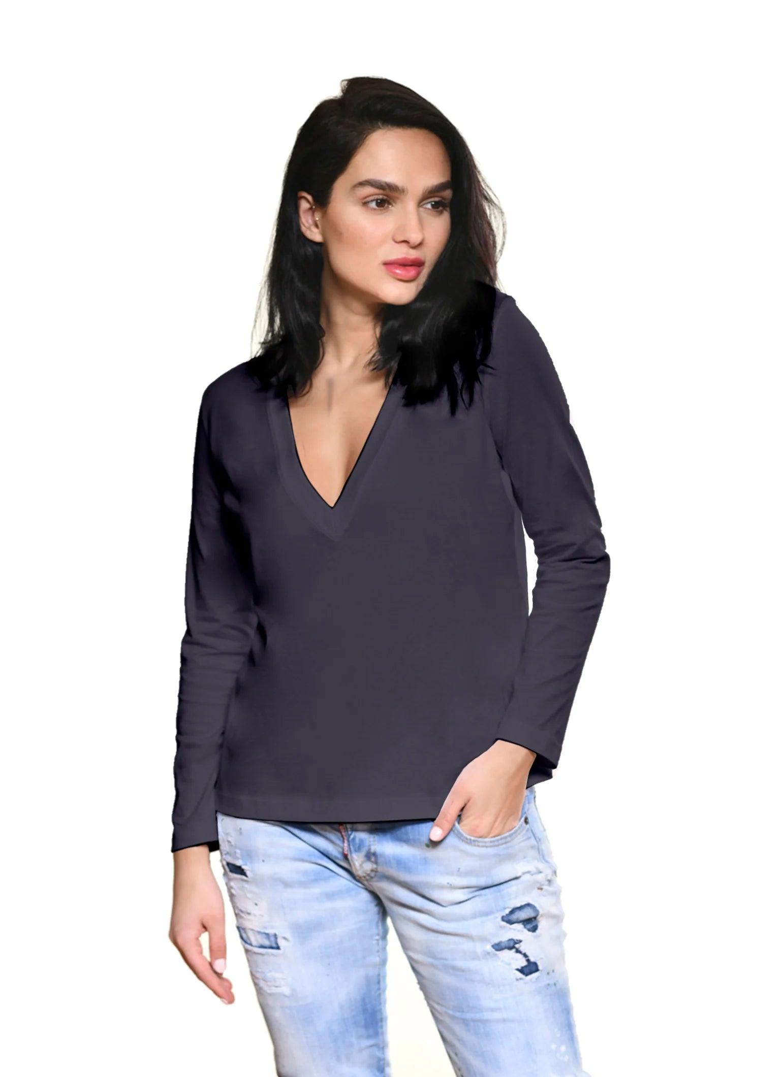 Long sleeve V neck Tee