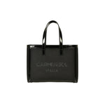 Capri black canvas mid tote