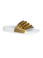 Franco white slides metallic