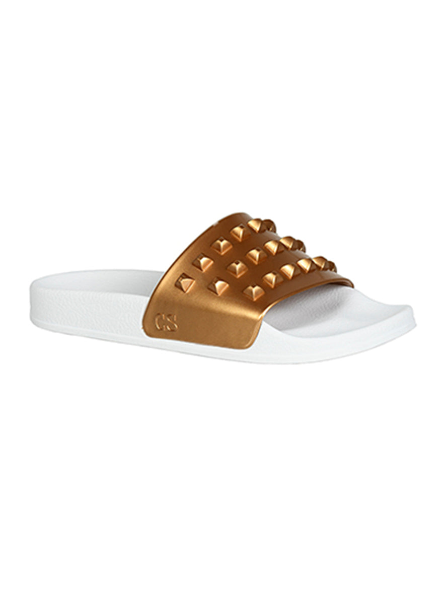 Franco white slides metallic