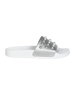 Franco white slides metallic