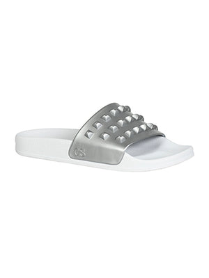 Franco white slides metallic