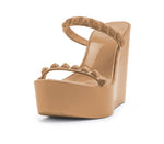 Nude Jelly Shoes wedge rose scented studs beach made in italy so cute