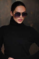 Black aviator sunglasses