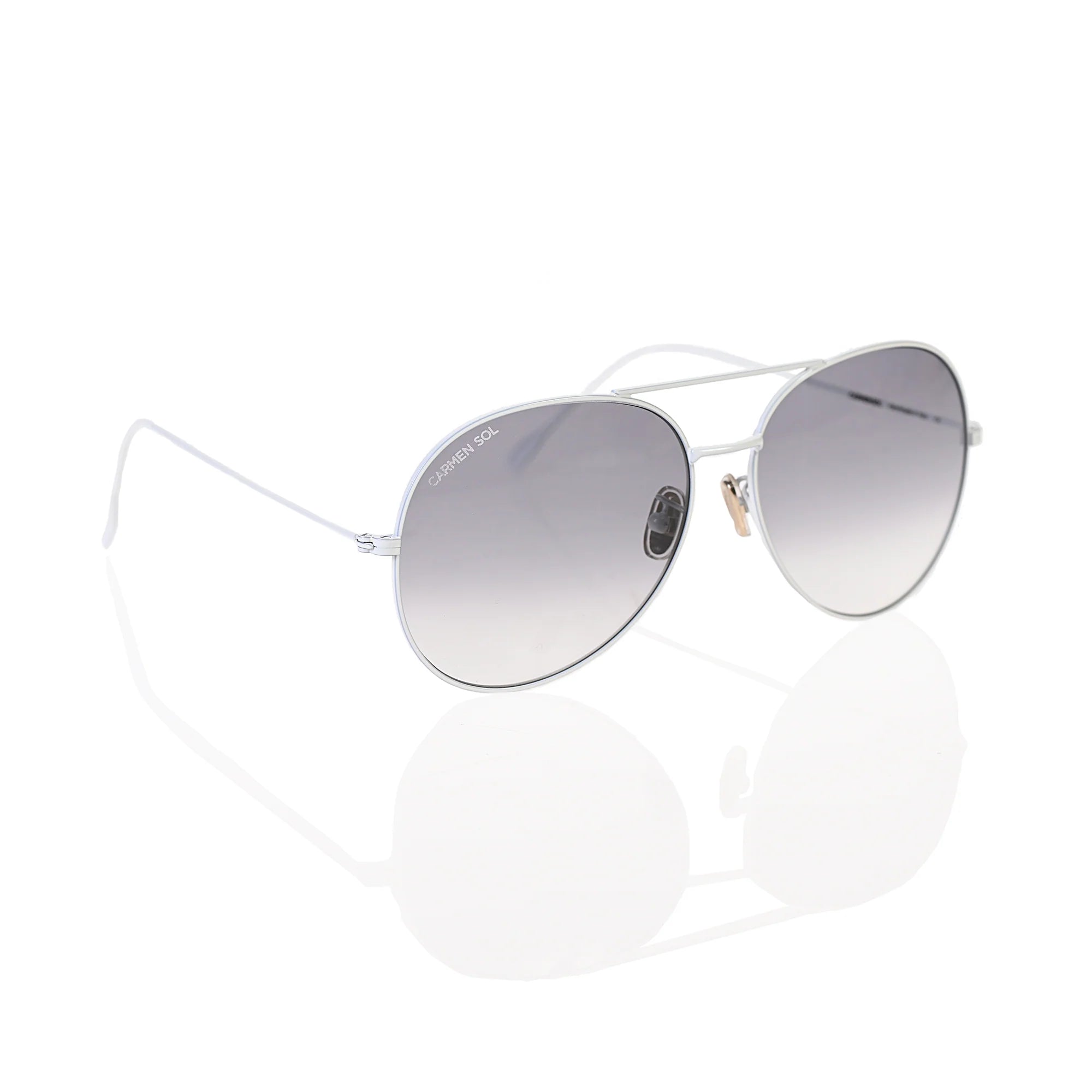 White aviator sunglasses