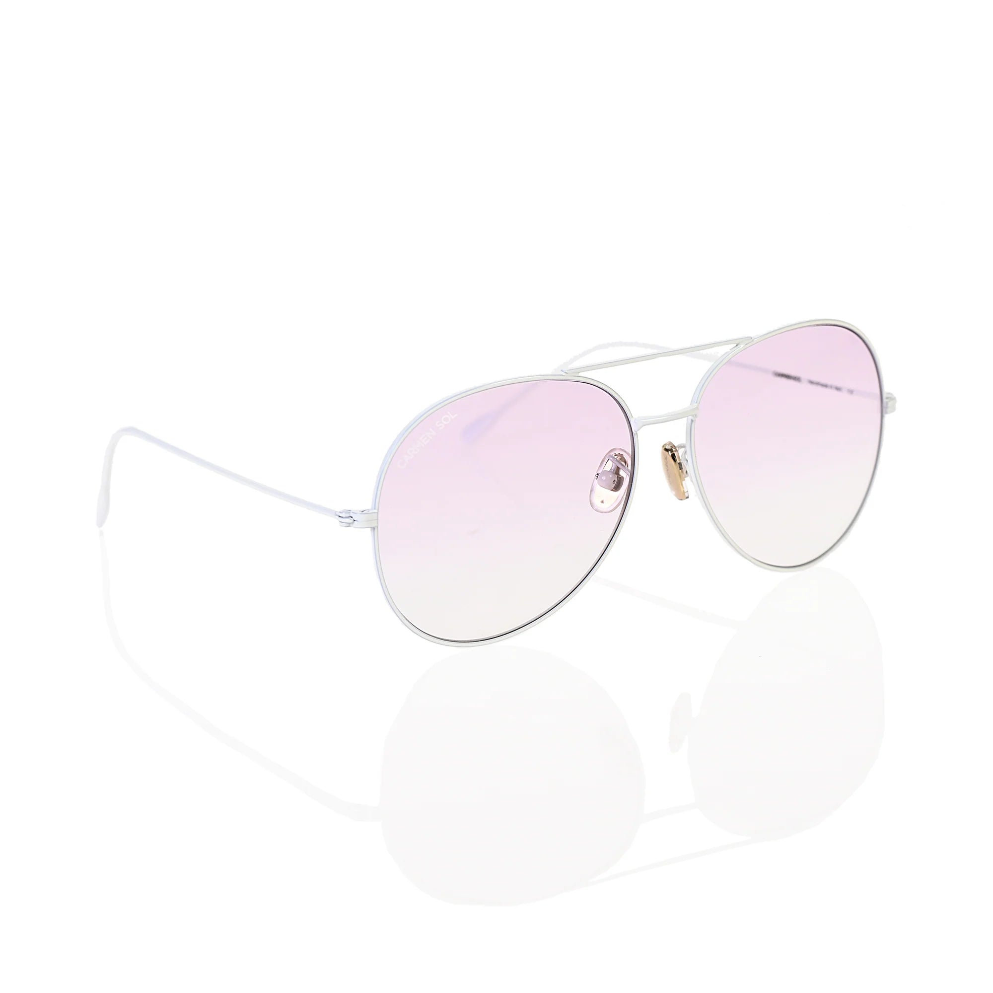 White aviator sunglasses